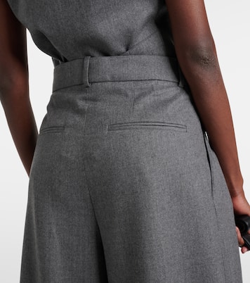 Weite Low-Rise-Hose aus Wollflanell | Wardrobe.NYC