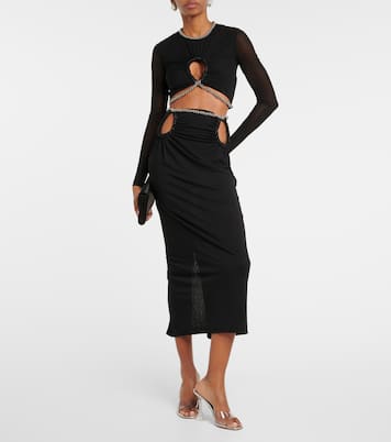 Falda midi de jersey con abertura | Dion Lee