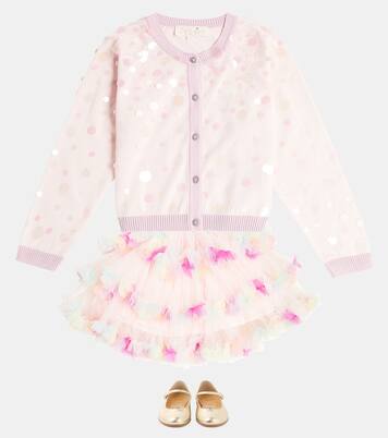 Cardigan Pointillism en coton à sequins | Tutu Du Monde