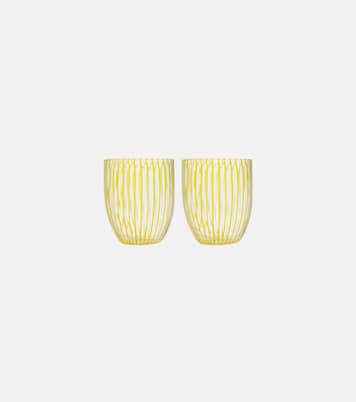 Capri Stripe set of 2 glass tumblers | Aquazzura Casa