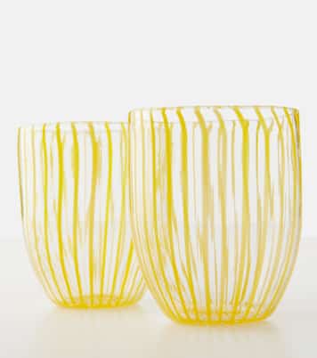 Capri Stripe set of 2 glass tumblers | Aquazzura Casa