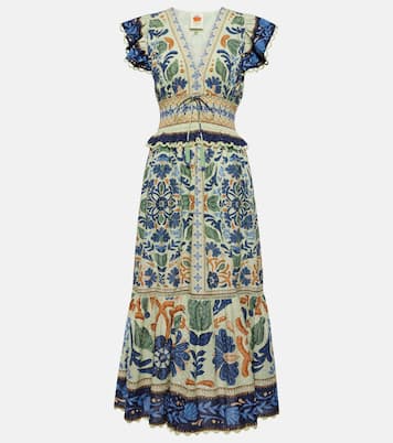Vestido largo Ocean Tapestry de algodón | Farm Rio