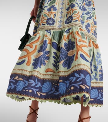 Vestido largo Ocean Tapestry de algodón | Farm Rio