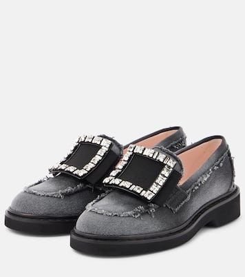 Viv' Rangers embellished denim loafers | Roger Vivier