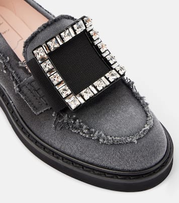 Viv' Rangers embellished denim loafers | Roger Vivier