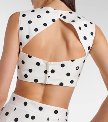 Top raccourci en coton mélangé à pois | Dolce&Gabbana