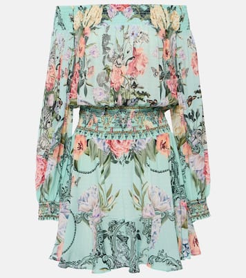 Floral off-shoulder silk minidress | Camilla
