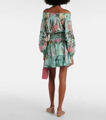Floral off-shoulder silk minidress | Camilla