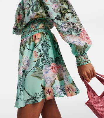 Floral off-shoulder silk minidress | Camilla