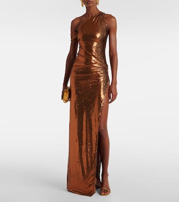 Lizette sequined one-shoulder gown | The New Arrivals Ilkyaz Ozel