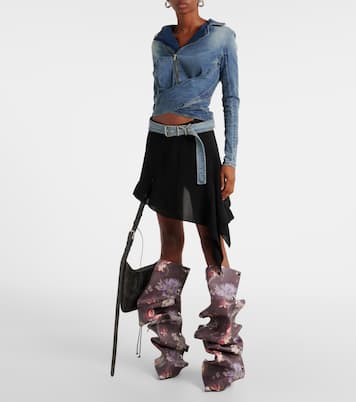 Botas altas Snap 100 de piel floral | Y/Project