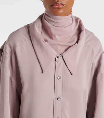 Turtleneck mesh-trimmed shirt dress | Y/Project
