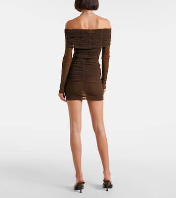 Abito corto in jersey con scollo bardot | The Attico