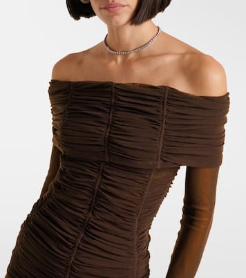 Abito corto in jersey con scollo bardot | The Attico