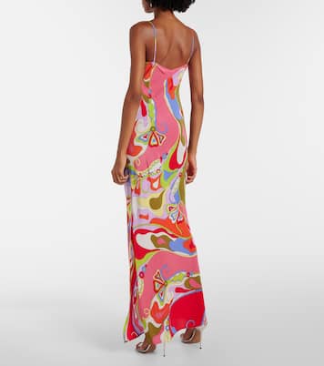 Abito lungo Orchidee in seta | Pucci