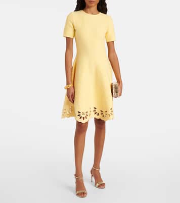 Abito corto in jacquard con ricamo | Oscar de la Renta