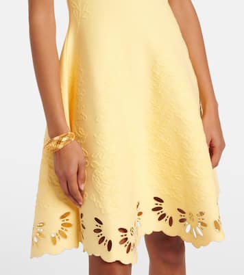 Abito corto in jacquard con ricamo | Oscar de la Renta
