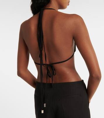 Bralette con pizzo e cristalli | The Attico