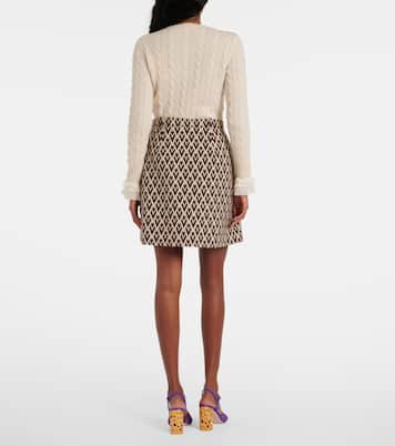 Toute La V wool jacquard miniskirt | Valentino