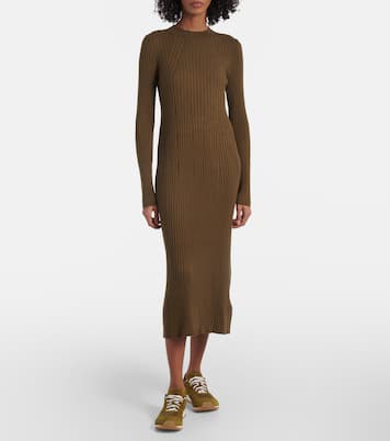 Vestido midi acanalado Axel | Varley