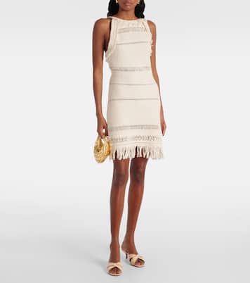 Divine 50 leather-trimmed raffia mules | Aquazzura