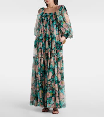 Robe longue en soie à fleurs | Chloé
