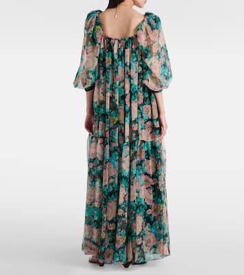 Robe longue en soie à fleurs | Chloé