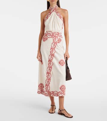 Vestido midi de algodón estampado | Johanna Ortiz