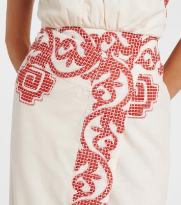 Vestido midi de algodón estampado | Johanna Ortiz
