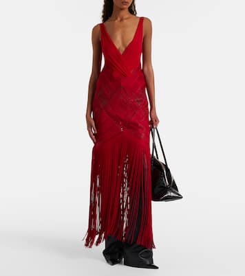 Vestido de cóctel Soutache de tul bordado | The Attico