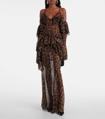 Top en soie à motif léopard | Blumarine