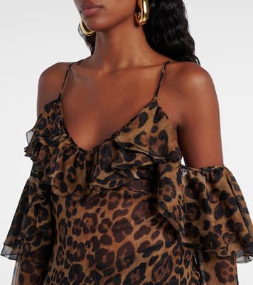Top en soie à motif léopard | Blumarine