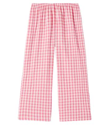 Embroidered gingham cotton straight pants | Konges Sløjd