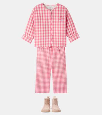 Pantalones rectos de algodón a cuadros vichy | Konges Sløjd