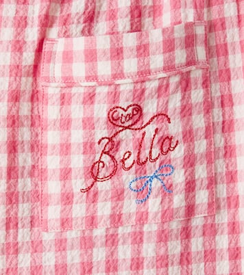 Embroidered gingham cotton straight pants | Konges Sløjd
