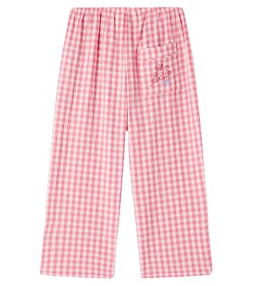 Embroidered gingham cotton straight pants | Konges Sløjd