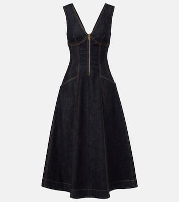Midikleid aus Denim | Self-Portrait