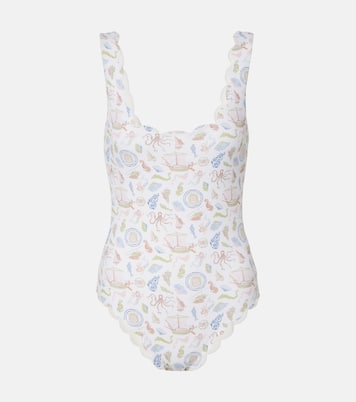 Palm Springs printed scalloped swimsuit | Marysia