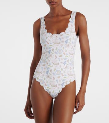 Palm Springs printed scalloped swimsuit | Marysia