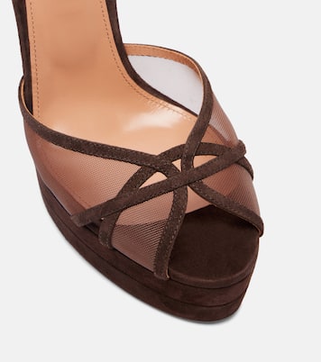 Shear Plateau 130 suede platform pumps | Aquazzura