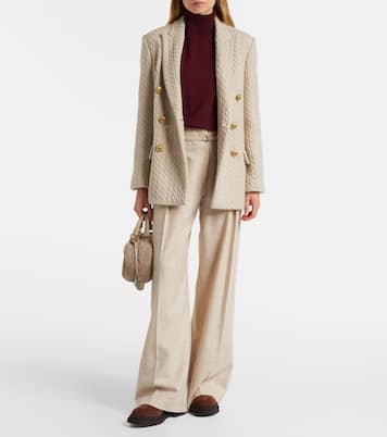 Monili cable-knit cashmere blazer | Brunello Cucinelli