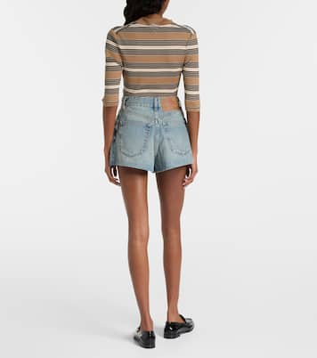 High-rise denim shorts | Prada