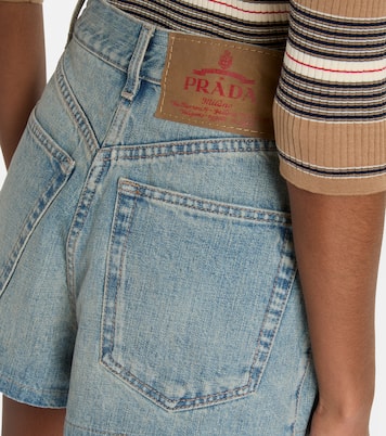 High-rise denim shorts | Prada