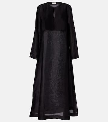 Pleated linen and silk kaftan | Tory Burch