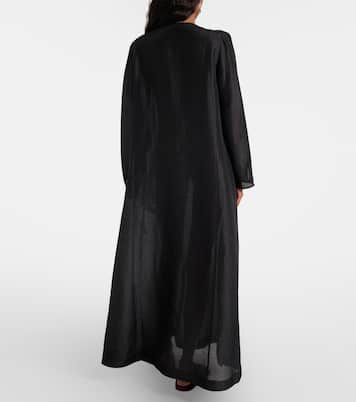 Pleated linen and silk kaftan | Tory Burch