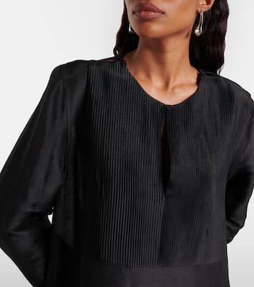 Pleated linen and silk kaftan | Tory Burch