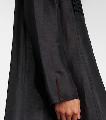 Pleated linen and silk kaftan | Tory Burch
