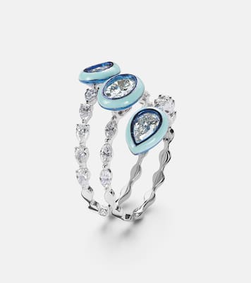 Anillo Saturn de oro blanco de 18 ct con diamantes | Kamyen