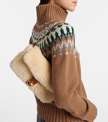 Harlow shearling shoulder bag | Staud