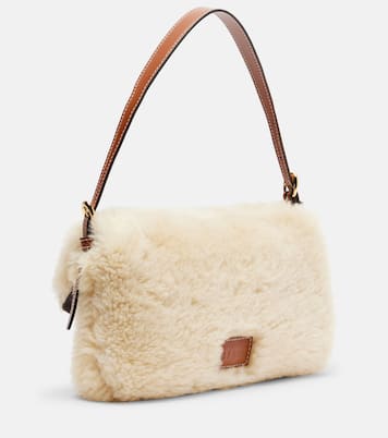 Harlow shearling shoulder bag | Staud